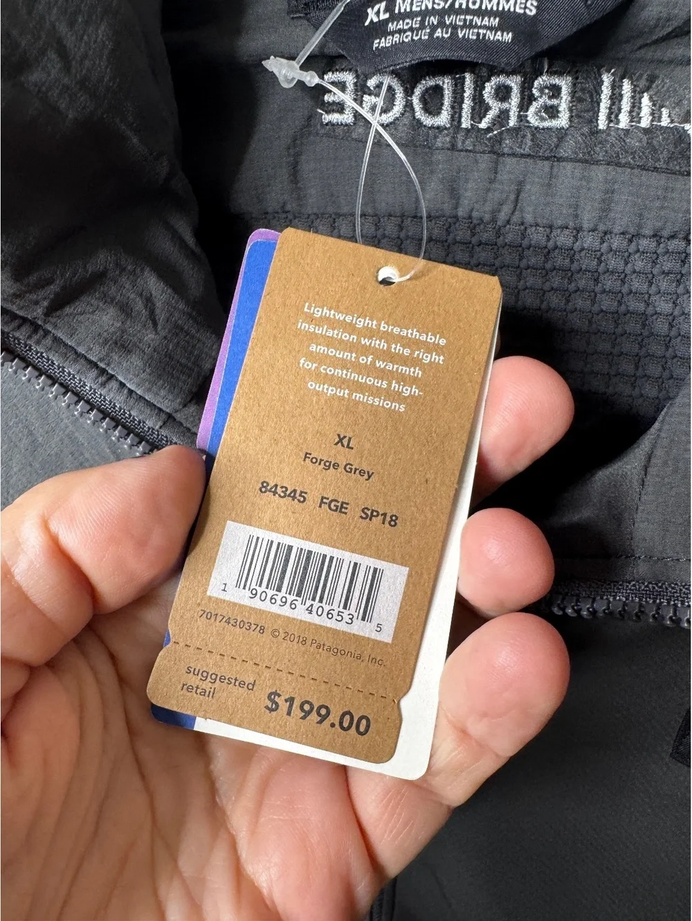 Patagonia Nano-Air Light Hybrid Jacket Men’s XL Forge Grey Full Zip NWT [COPY]
